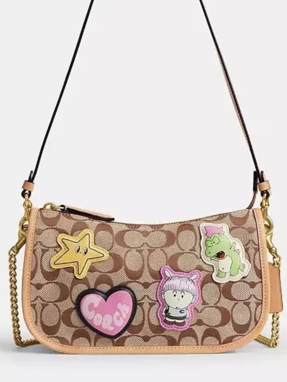 NWT Coach Brain Dead Waverly Bag In Signature Jacquard With Patches
